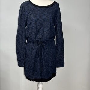 Converse One Star Womens Blue Knit Long Sleeve elastic waist Dress Sporty large